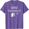 Birdwatching | Bird Photographer Gifts Unisex-Adults Black Short Sleeve T-Shirt Small Bird Photography T-Shirt - Purple Heather