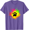 Furry Fandom Shirt by Crush Retro Furry Shirt Rainbow Bear Fursona Wolf Paw Print Gifts T-Shirt - Purple Heather
