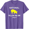 Porker Apparel Co National Yellow Pig Day T-Shirt - Purple Heather