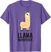 Funny Llama Lover Gifts Llama Whisperer T-Shirt - Purple Heather