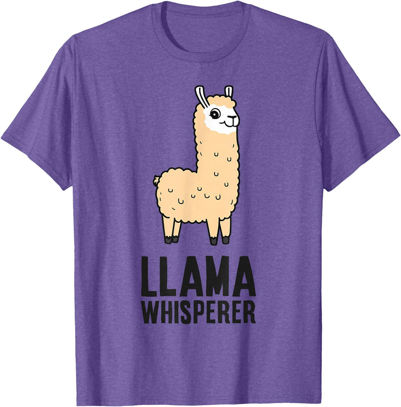 Funny Llama Lover Gifts Llama Whisperer T-Shirt - Purple Heather
