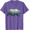 Outdoors Gift Ideas Camping Stuff Men Graphic Tees Misty Forest Bear Silhouette Wildlife Nature Lover T-Shirt - Purple Heather