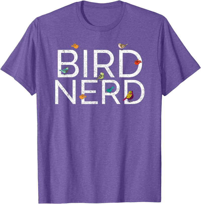 EpicWear Bird Nerd Bird Watcher Watching tshirt T-Shirt - Purple Heather