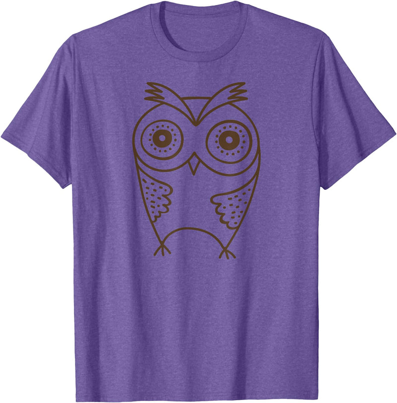Mel & Bear Owl T-Shirts for Men and Women, Cute Owl Gifts for Birthday T-Shirt - Purple Heather