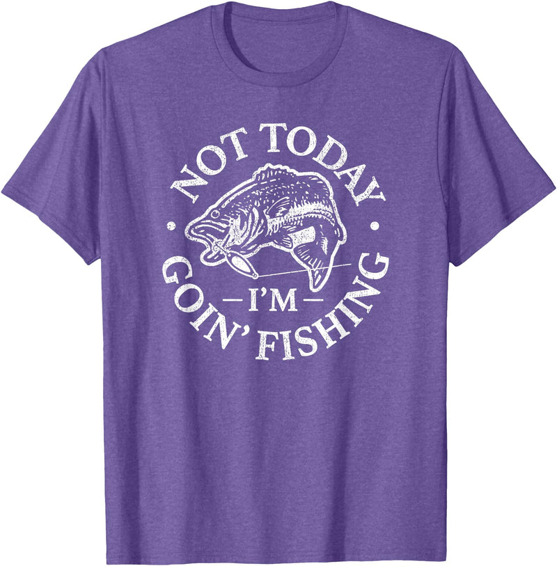 Air Waves Not today, I'm going fishing T-Shirt - Purple Heather