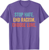Choose Love Buffalo - Stop Hate End Racism Choose Love T-Shirt - Purple Heather