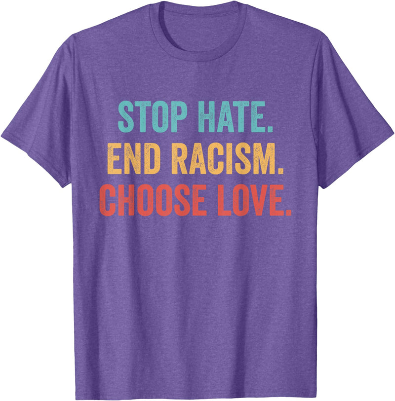 Choose Love Buffalo - Stop Hate End Racism Choose Love T-Shirt - Purple Heather
