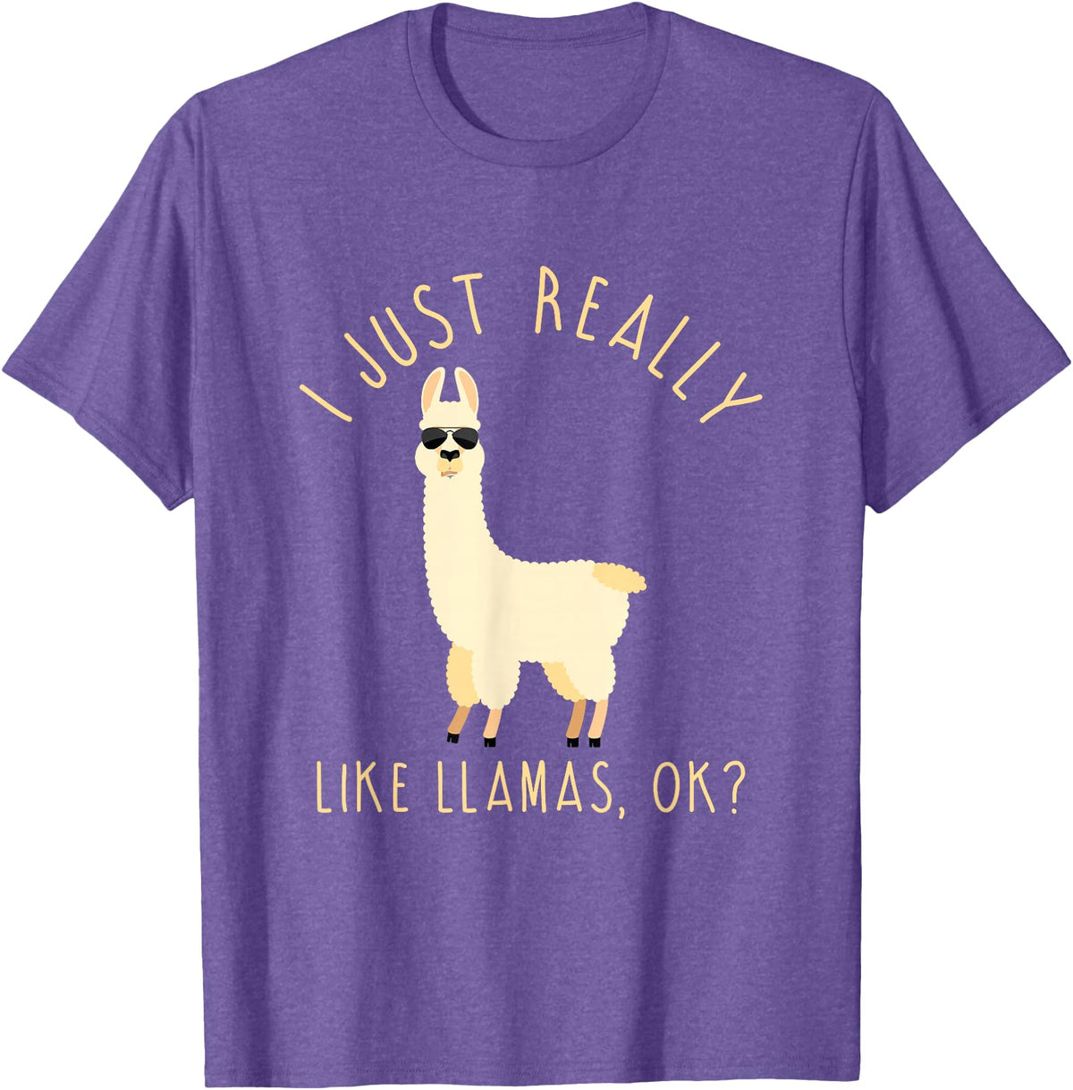 Llama Lovers Apparel Co. I Just Really Like Llamas OK Funny Llama Alpaca T-Shirt T-Shirt - Purple Heather
