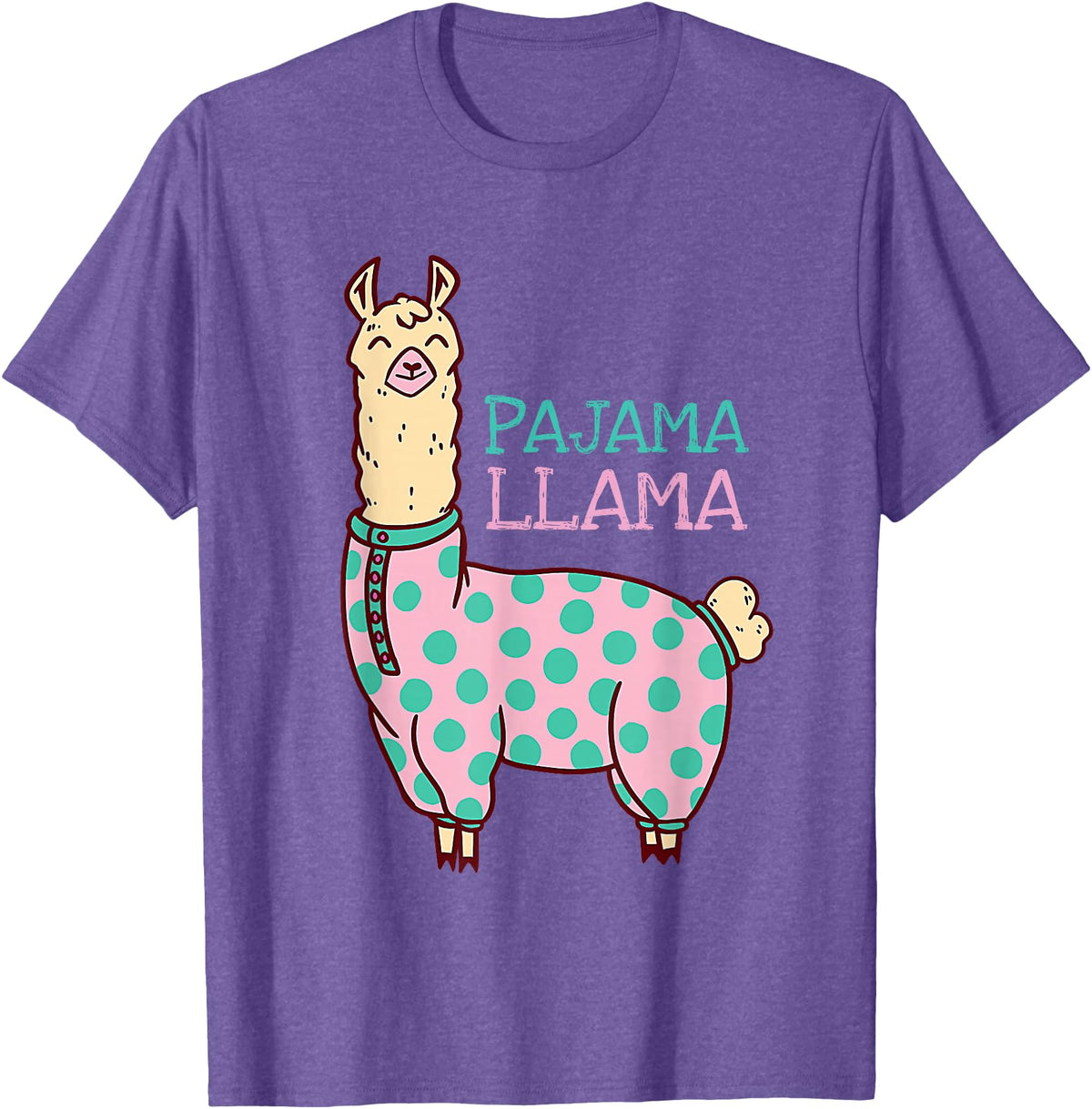 Cool Llama lovers Pyjama day Pajama Llama Cute Llama Pajama Alpaca Kids Women Girl T-Shirt - Purple Heather