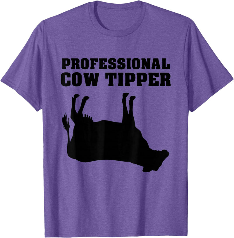 Cow Tipping Apparel Professional Cow Tipper - Cow Tipping T-Shirt - Purple Heather