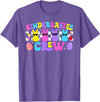 Kindergarten Crew Retro Bunny Teacher Easter Day Rabbit T-Shirt in Purple Heather