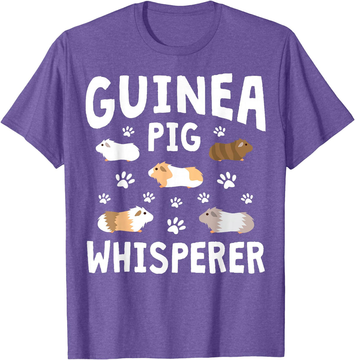 Guinea Pig Lover Apparel For Mom Women Girls Guinea Pig Whisperer Mom Girl Women Funny Guinea Pig Lover T-Shirt - Purple Heather