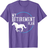 Retirement Plan Horse Riding Retirement Plan Riding Horses T-Shirt - Purple Heather