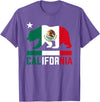 Mexican American US Apparel Co California Bear Mexican Flag State T-Shirt - Purple Heather