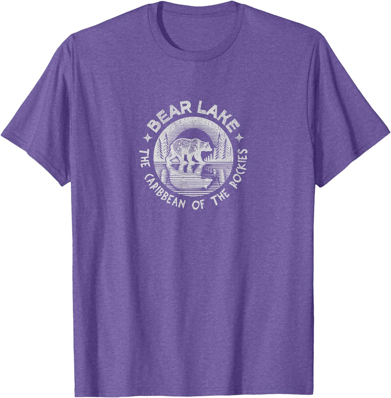 Bear Lake The Caribbean Of The Rockies Utah Idaho Bear Lake Vintage The Caribbean Of The Rockies Utah Idaho T-Shirt - Purple Heather