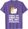 Guinea Pig Owner Guinea Pig Homework Sorry My Guinea Pig Ate My Homework T-Shirt - Purple Heather