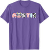 Cow Matching Family Outfit Costume Apparel Auntie Girl Birthday Matching Family Cow Farm Animal Aunt T-Shirt - Purple Heather
