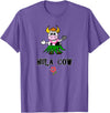 FUN DANCING ANIMALS GIFT T-SHIRTS Hawaiian Hula Dancing Cow, Funny Gift T Shirt, Dk T-Shirt - Purple Heather