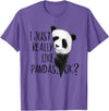 Giant Panda Fan Art SkizzenMonster I Just Really Like Pandas, OK? Funky I Love Panda Bears Art T-Shirt - Purple Heather