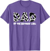 funny saying Gifts for Family Members and more Dad of the Birthday Girl Cow Print Cow Pattern T-Shirt - Purple Heather