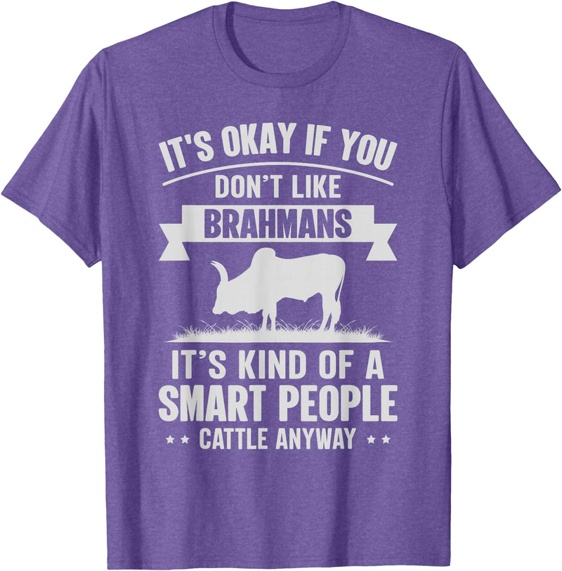 Funny Brahmans Gift for Men & Rancher Smart People Cattle Farmer - Cow Breeds Brahmans T-Shirt - Purple Heather
