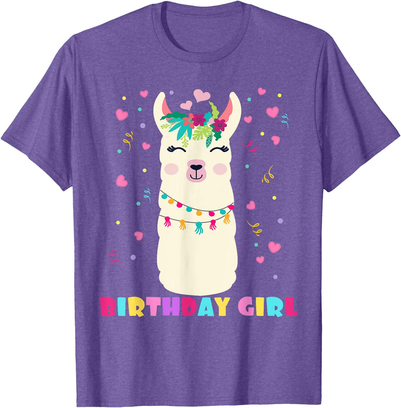 Llamazing Birthday Party Outfit Llama Lovers Birthday Girl Cute Llama Alpaca Kids Llamazing T-Shirt - Purple Heather