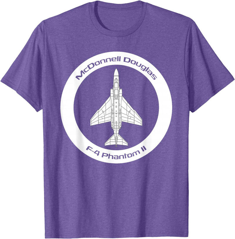 Bear Cave Designs - USA McDonnell Douglas F-4 Phantom II T-Shirt - Purple Heather