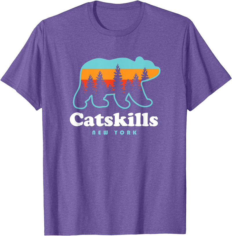 Catskill Mountains Catskills NY Bear Mountains Camping Hiking New York T-Shirt - Purple Heather