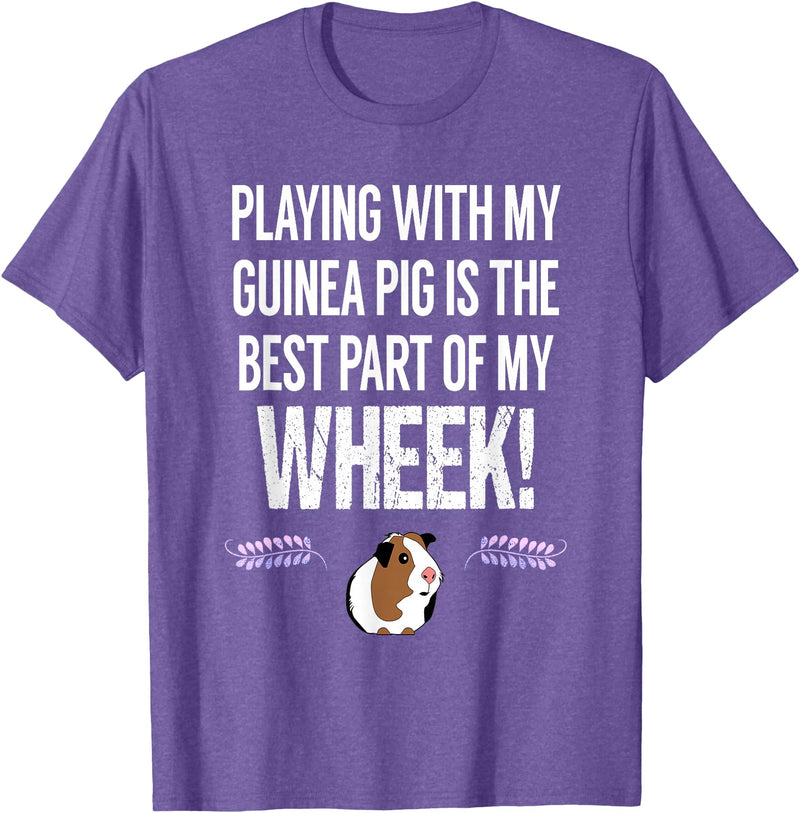 Guinea Pig Accessories and Shirts WHEEK! Funny Guinea Pig Tshirt | Guinea Pig Owner Gift T-Shirt - Purple Heather