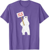 Math & Mirth Designs Save the Teachers Cute Polar Bear T-Shirt T-Shirt - Purple Heather