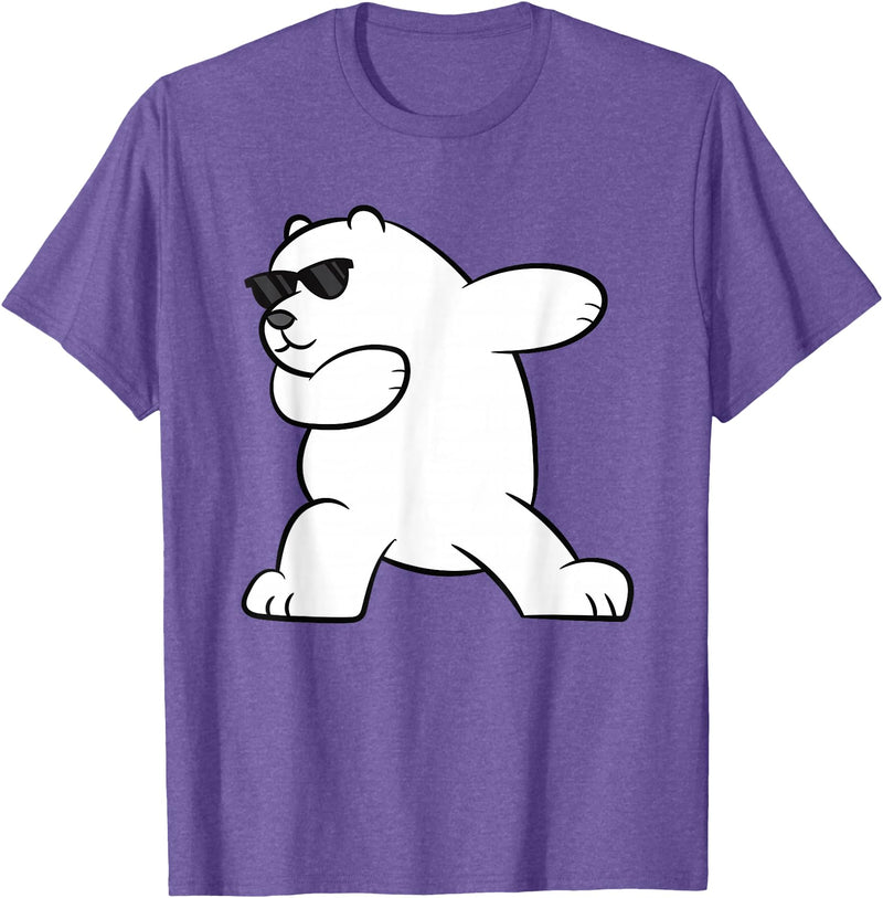 Arctic Polar Bear Tees And Gifts Ice Bear Dabbing Arctic Cute Dabbing Polar Bear T-Shirt - Purple Heather