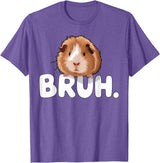 Magical and Funny Guinea Pig owner Gifts Bruh Guinea Pig T-Shirt - Purple Heather