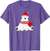 Christmas Polar Bear T-Shirt - Purple Heather