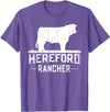 Farm and Hereford Cow for Men and Cattle Clothing Hereford Rancher - Hereford Cow For Cattle Farmer T-Shirt - Purple Heather