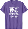 Grandparents Gifts By HustlaGirl Twice Blessed Grandma Bear Shirt Grandmas With Two Grandkids T-Shirt - Purple Heather