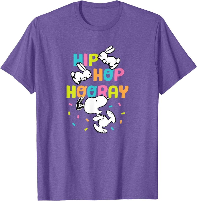 Easter Snoopy Rabbits Hip Hop Hooray T-Shirt in Purple Heather