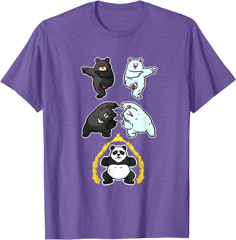 Wowsome! Panda Fusion Funny Panda Bear Lovers T-Shirt - Purple Heather