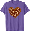 Animal Giraffe Print Clothing Heart Giraffe Pattern for Giraffe Lover T-Shirt - Purple Heather