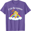 Fck The System Funny Bear Quote Fck The System Funny Bear Design T-Shirt - Purple Heather