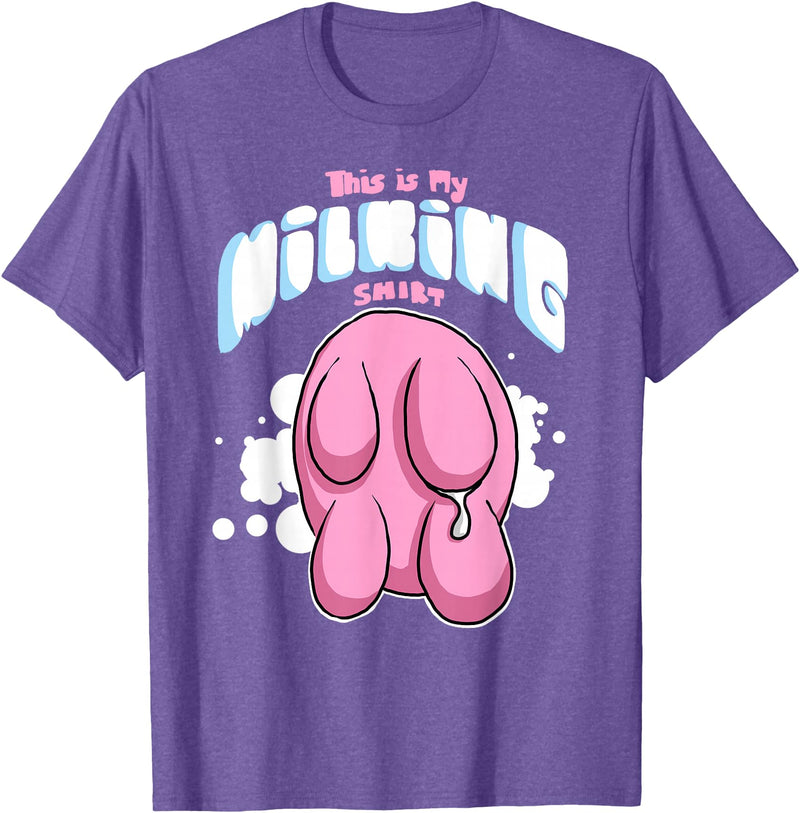 Eliaac Funny Dairy Farmers Milking Cows Womens This is My Milking Top Dairy Farming Cows Udders T-Shirt - Purple Heather