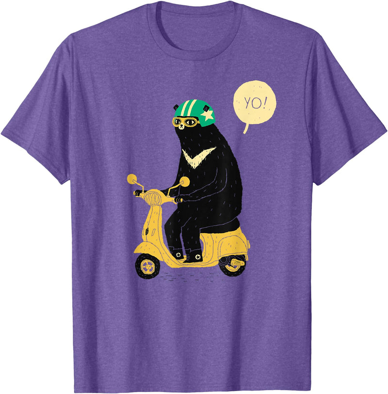 scooter bear tees Scooter Bear black bear T-shirt / taiwan bear shirt sun bear T-Shirt - Purple Heather