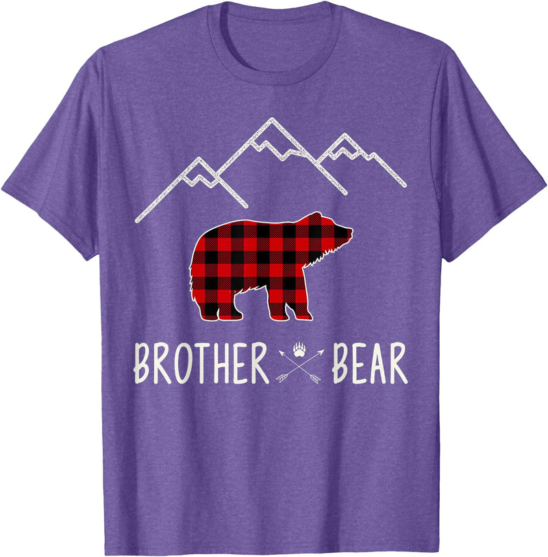 Zum2 Mama Bear Gifts Mama Bear Gift - Buffalo Plaid Brother Bear T-Shirt - Purple Heather