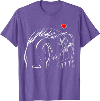 Cute Horse Owner Gifts Horse Lover Girl Horseback Riding Women T-Shirt - Purple Heather