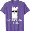 No Drama No Pob-Llama Alpaca Gifts No Drama Llama Alpaca with Sunglasses Llama Lovers Gift T-Shirt - Purple Heather