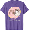 Life is Better With a Hamster Cute Hamster Lover Saying Girl T-Shirt - Purple Heather
