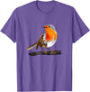 Robin Bird Ornithology Nerd Birding Watcher Robin Bird T-Shirt - Purple Heather