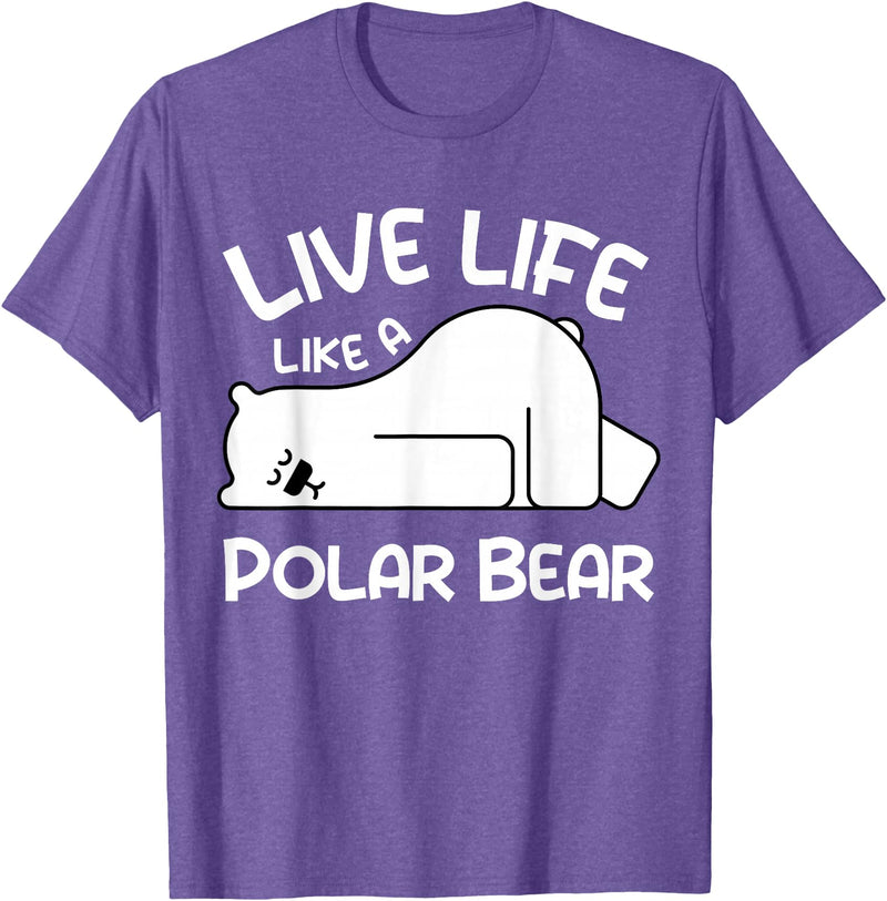 Kids Polar Bear Design Kids Polar Bear Stuff | Live Life Like a Polar Bear T-Shirt - Purple Heather