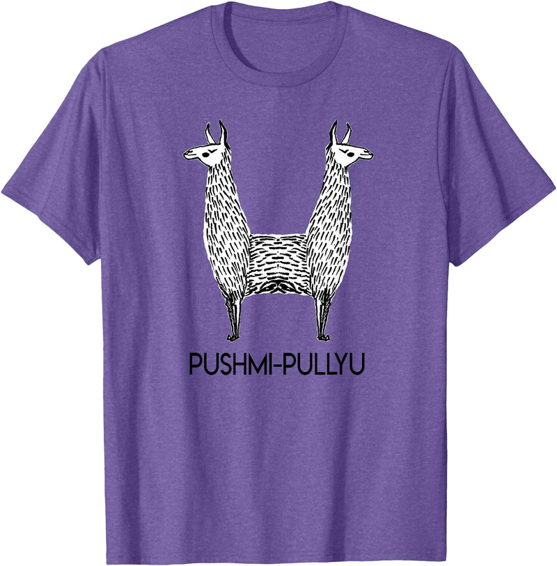 Pushmi-Pullyu Llama Funny Alpaca Llama Style, Pushmi-Pullyu Yoga T-Shirt - Purple Heather
