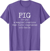 We Love Bacon - Chef Apparel & Gifts We Love Bacon Bacon Pig Definition Chef Funny Gift T-Shirt - Purple Heather