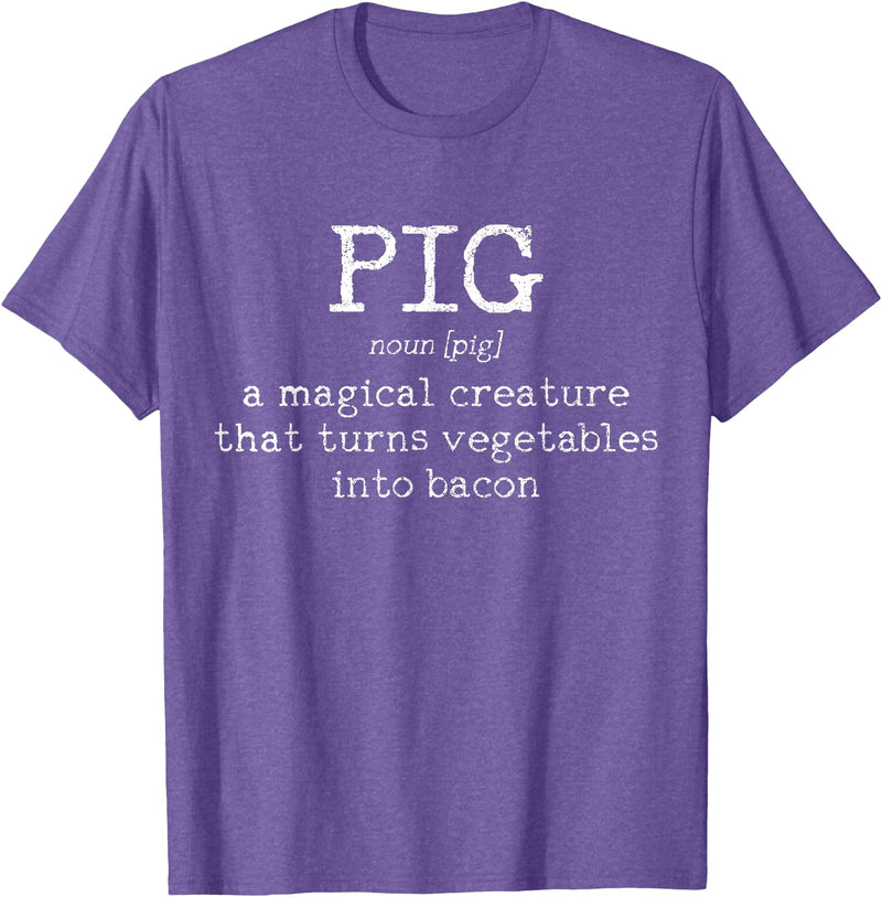 We Love Bacon - Chef Apparel & Gifts We Love Bacon Bacon Pig Definition Chef Funny Gift T-Shirt - Purple Heather